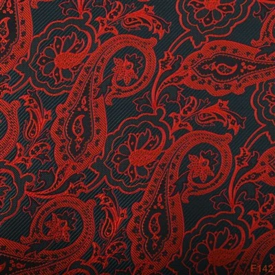 Elegant Paisley Jacquard Suit Stof – F142 Sort Satin Lapel Formel Blazer